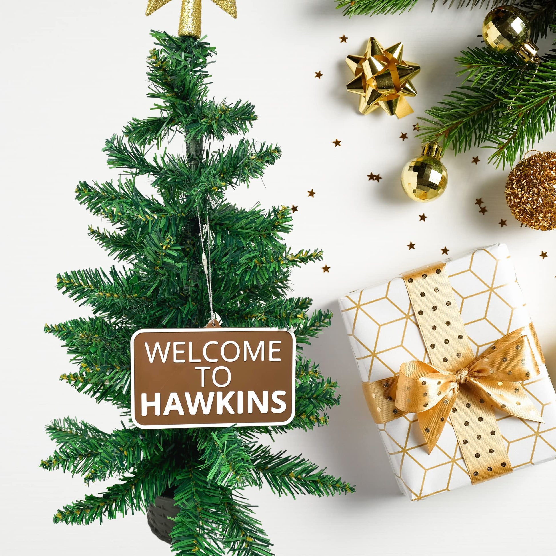 Welcome to Hawkins Christmas Ornament - Perfect for Stranger Fans - Decorative Holiday Ornament - Made in The USA