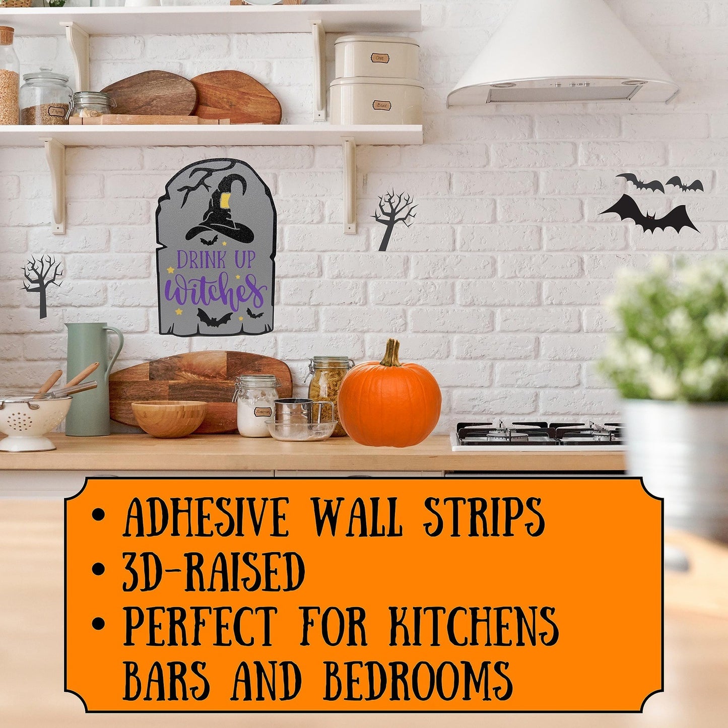 Halloween 'Drink Up Witches' Wall Sign | Halloween Party Decorations for House Parties, Bars, Haunted Houses & More | 9.5" x 6.5" | Made in USA