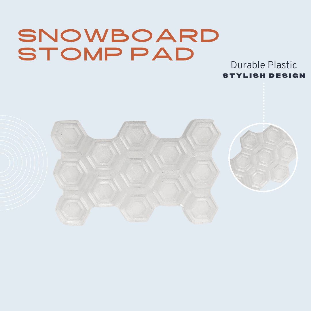 Clear Snowboard Stomp Pad - Hexagon Pattern - Specialized Stomp Pad Designed for Better Grip & Adhesion to Snowboards