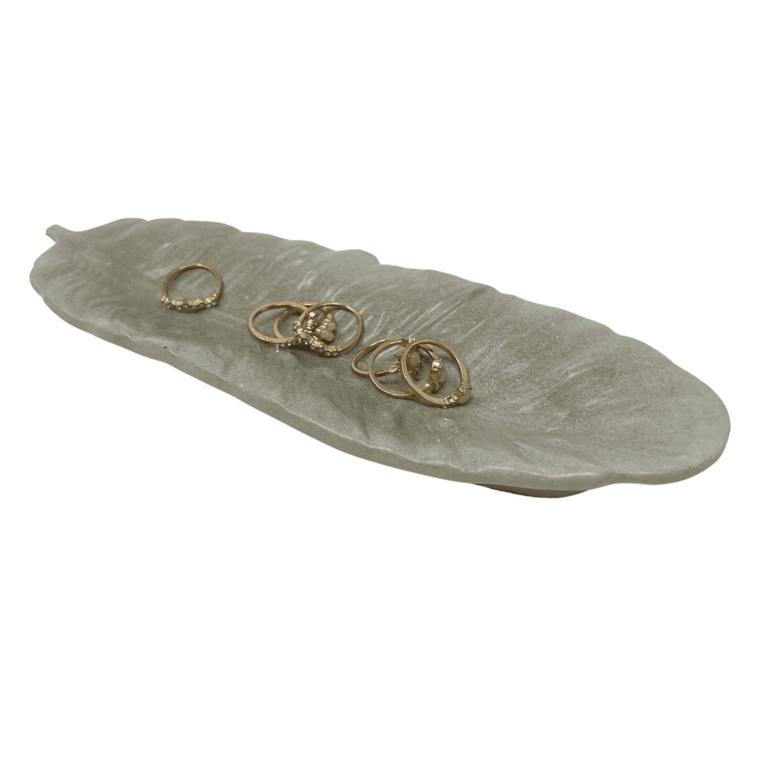 Jesmonite Feather Tray Organizer Decor - 9" x 3" - Stylishly Organize Dressers, Coffee Tables, End Tables, Bathrooms & More