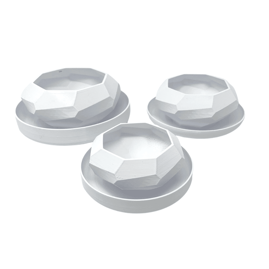 Set of 3 Self-Watering Planters with Spiral Block Design - Indoor/Outdoor Planter Pot for Succulents, Flowers, or Herbs - S/M/L Set