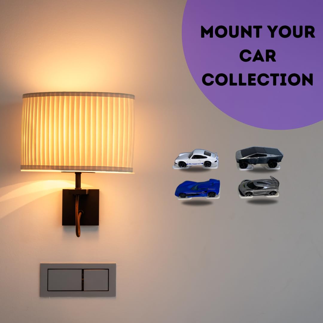 Wall Display Mounts Compatible with Hot Wheels Racecars | Display & Easily Access Toy Racecars | Made in USA