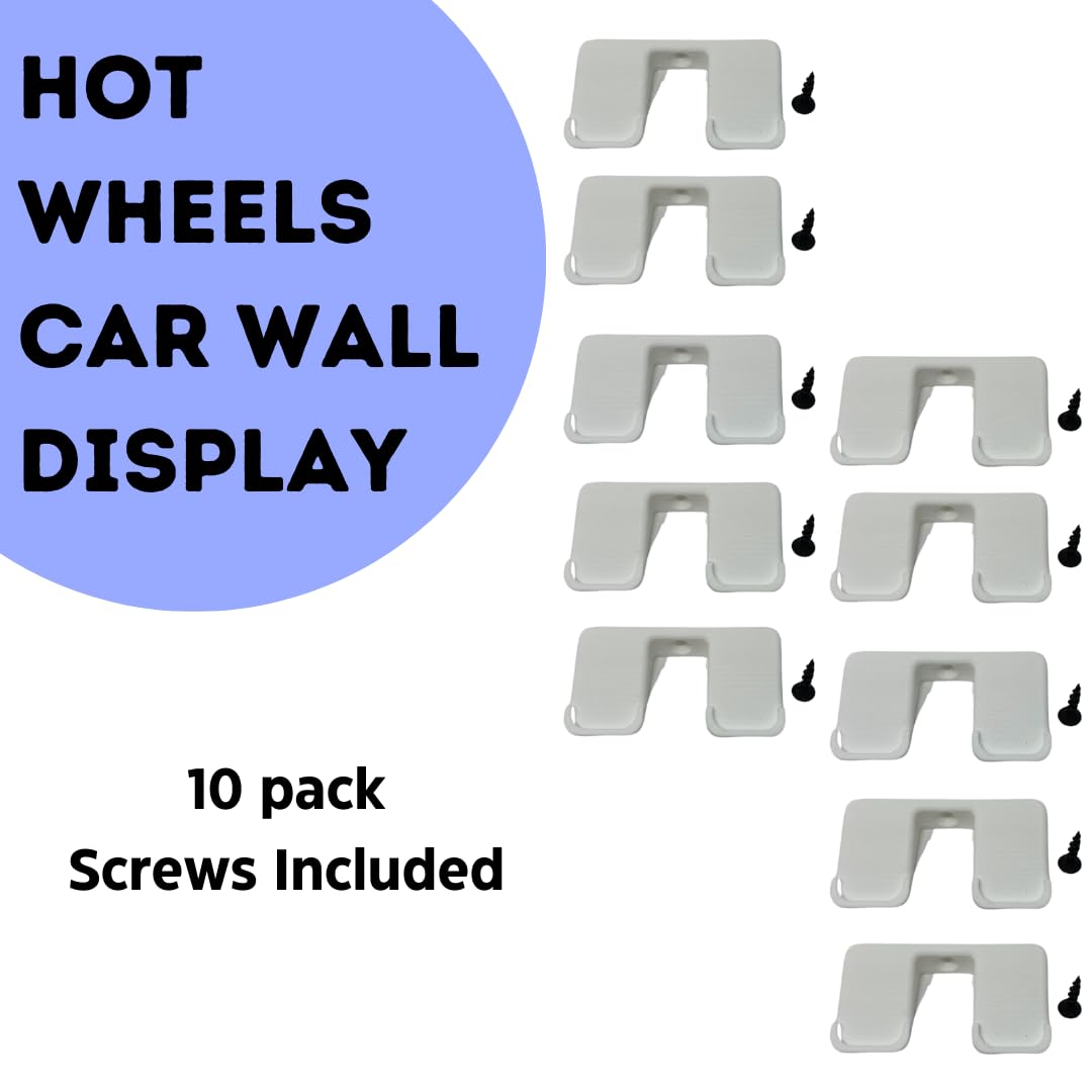 Wall Display Mounts Compatible with Hot Wheels Racecars | Display & Easily Access Toy Racecars | Made in USA
