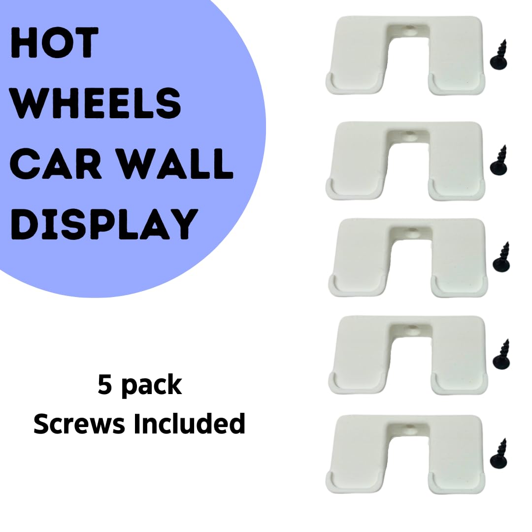 Wall Display Mounts Compatible with Hot Wheels Racecars | Display & Easily Access Toy Racecars | Made in USA