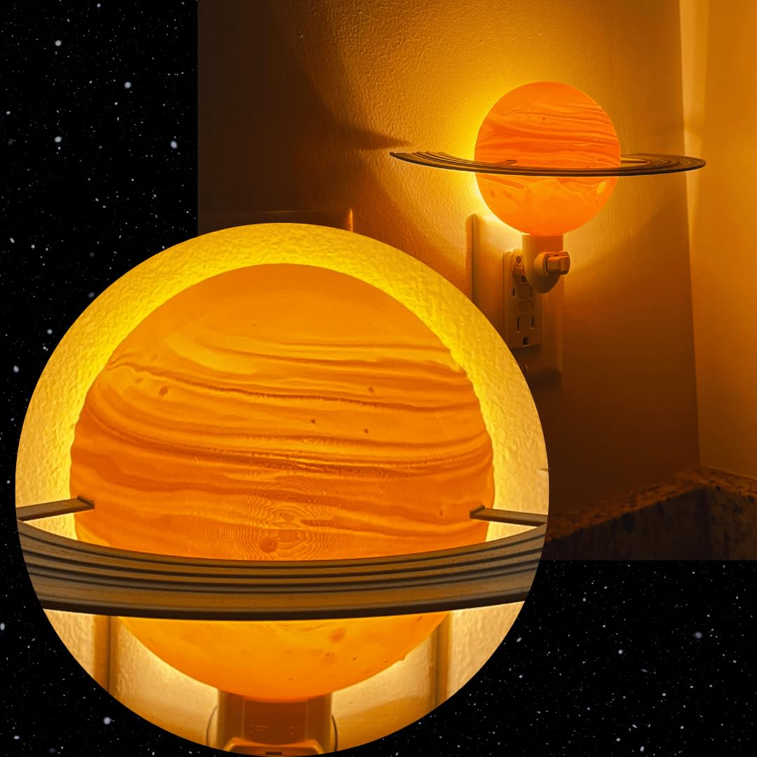 Chatelet Planet Night Light | Translucent Night Light with Accurate Planet Geography | 4" Lithophane Planet Night Lights Perfect for Bedrooms | Made in USA