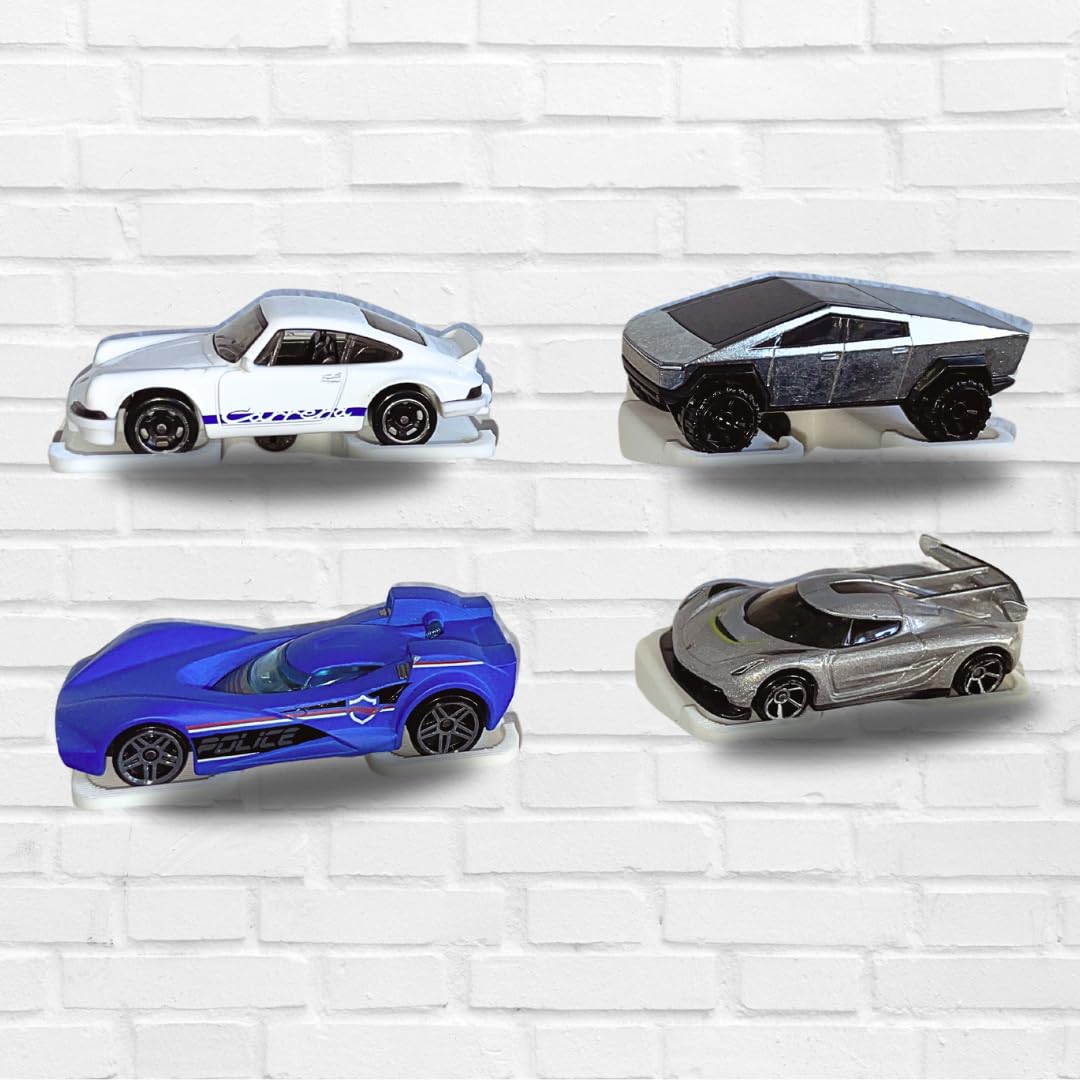 Wall Display Mounts Compatible with Hot Wheels Racecars | Display & Easily Access Toy Racecars | Made in USA