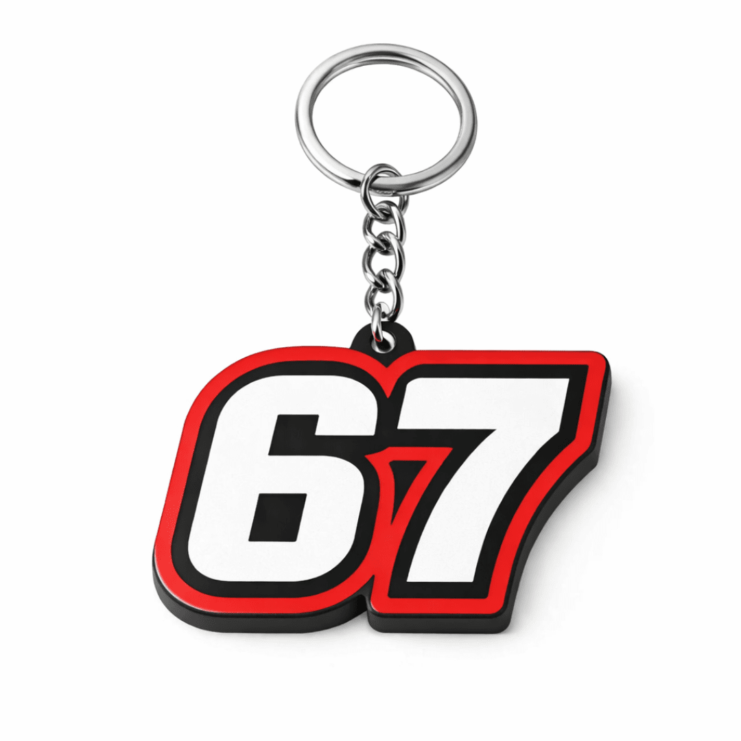 67 Number Keychain | Viral Trend Keychain & Bag Tag | Minimalist Number Charm for Keys, Backpacks & Bags