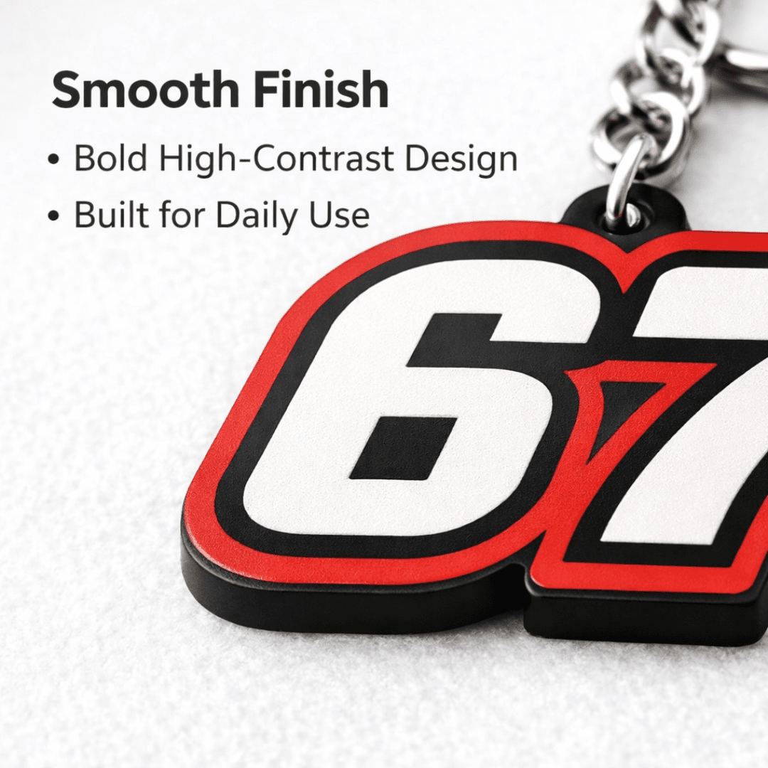 67 Number Keychain | Viral Trend Keychain & Bag Tag | Minimalist Number Charm for Keys, Backpacks & Bags