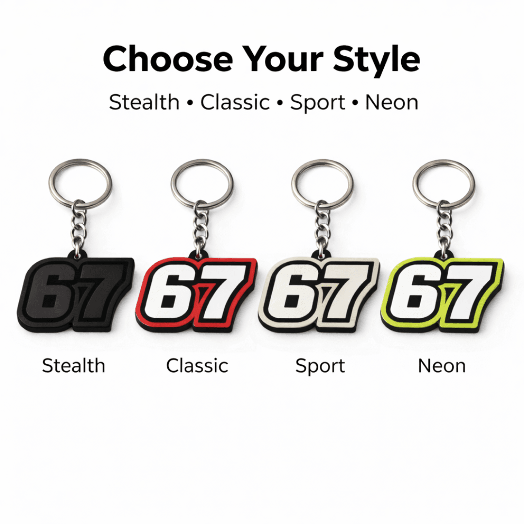 67 Number Keychain | Viral Trend Keychain & Bag Tag | Minimalist Number Charm for Keys, Backpacks & Bags