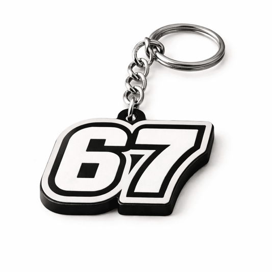 67 Number Keychain | Viral Trend Keychain & Bag Tag | Minimalist Number Charm for Keys, Backpacks & Bags