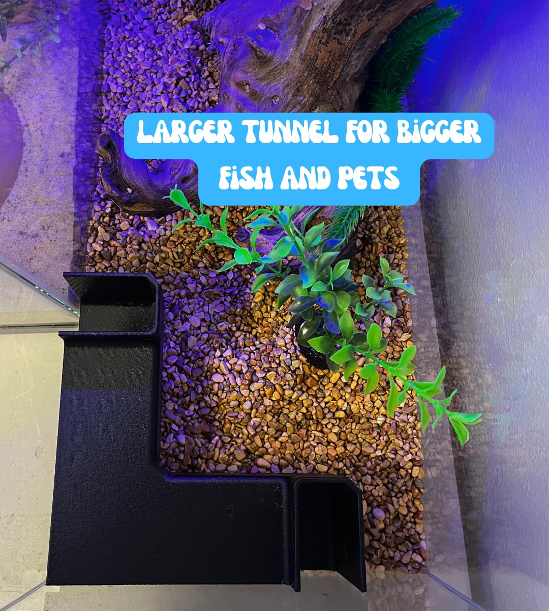 Chatelet Aquarium Underground XL Corner Tunnel | Fish & Shrimp Hideout for Aquariums | Unique Underground Viewing Tunnel | Made in USA