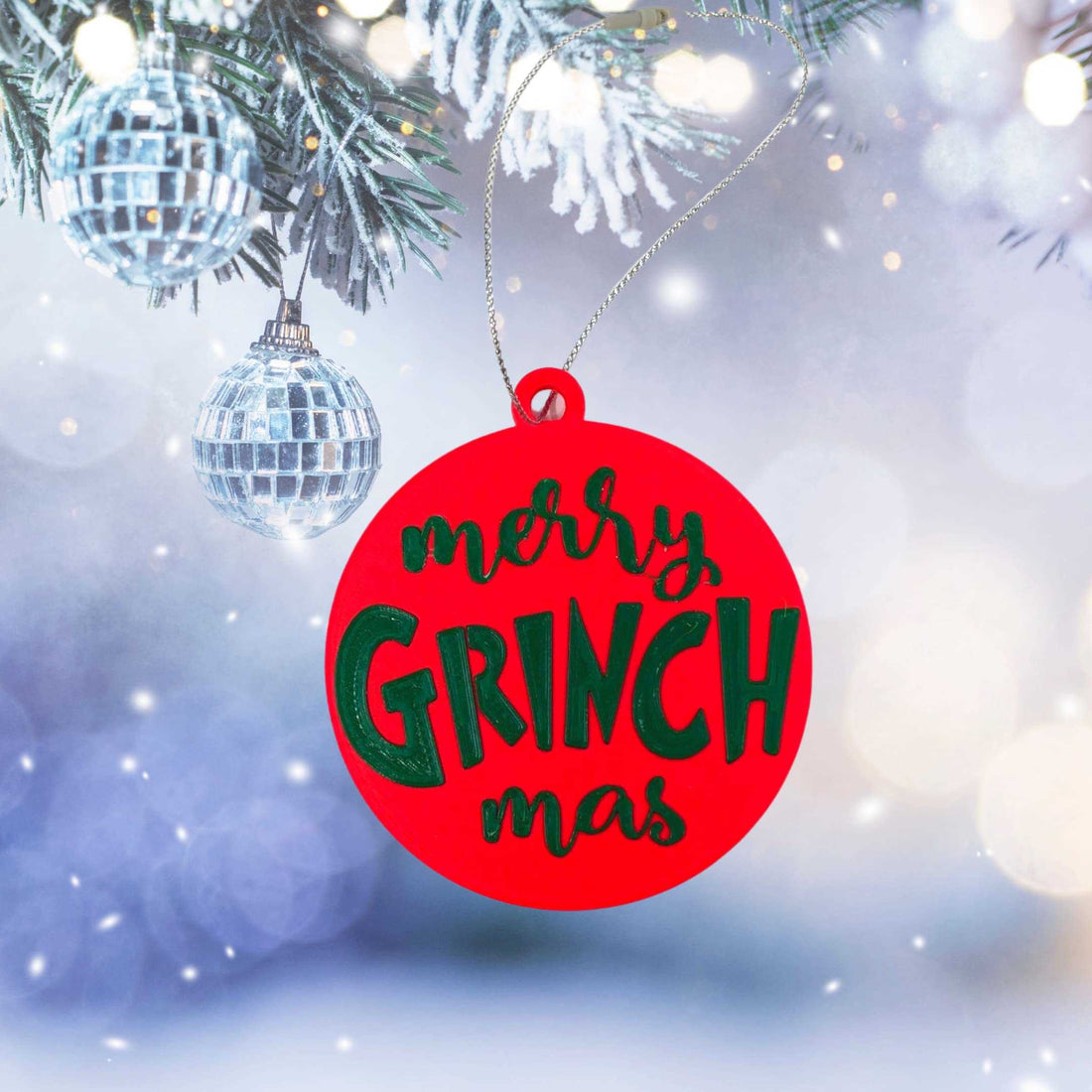 Merry Grinchmas Christmas Ornament - Decorative Holiday Ornament - Made in The USA