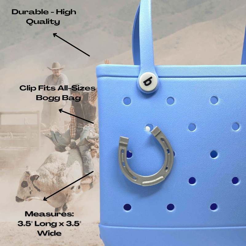 BOGLETS - Horseshoe Charm Compatible with Bogg Bags, Simply Southern Bags, and Other Similar Beach Tote Bags