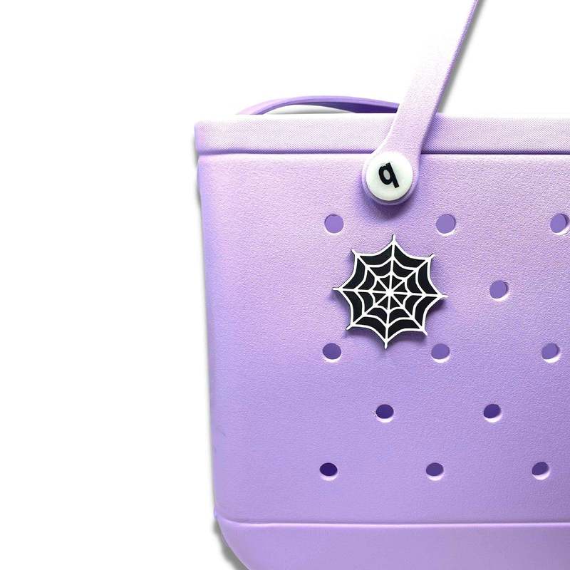 BOGLETS - Halloween Spider Web Charm Compatible with Bogg Bags, Simply Southern and Other Similar Tote Bags.
