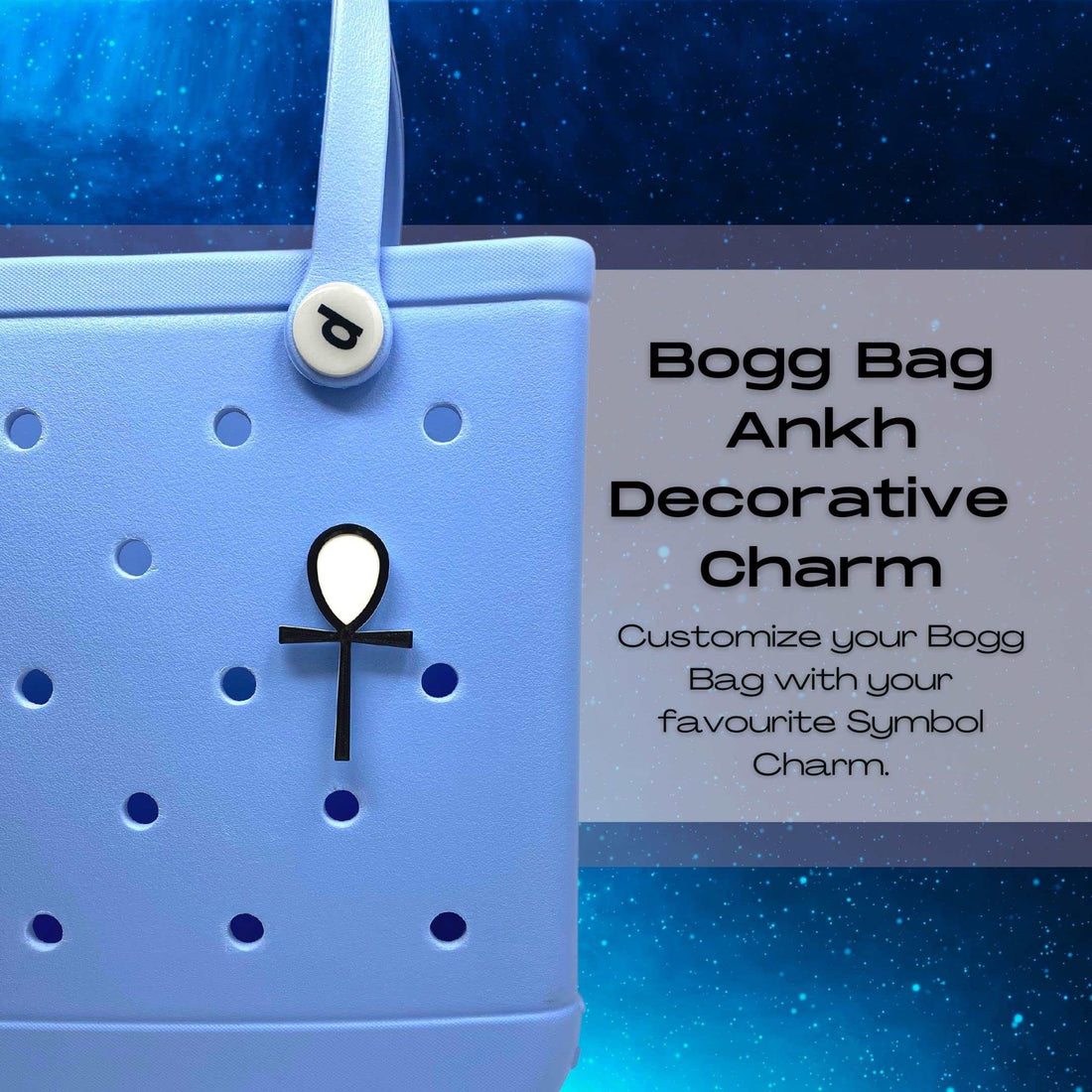 BOGLETS - The Ankh Charm Compatible with Bogg Bags, Simply Southern and Other Similar Tote Bags.