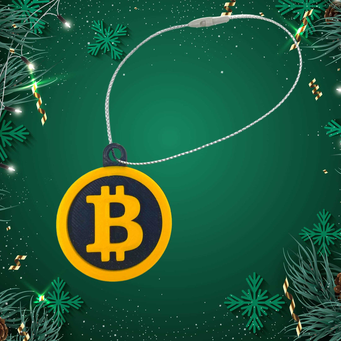 Bitcoin Christmas Ornament - Perfect for Cryptocurrency Fans - Decorative Holiday Ornament - Made in The USA