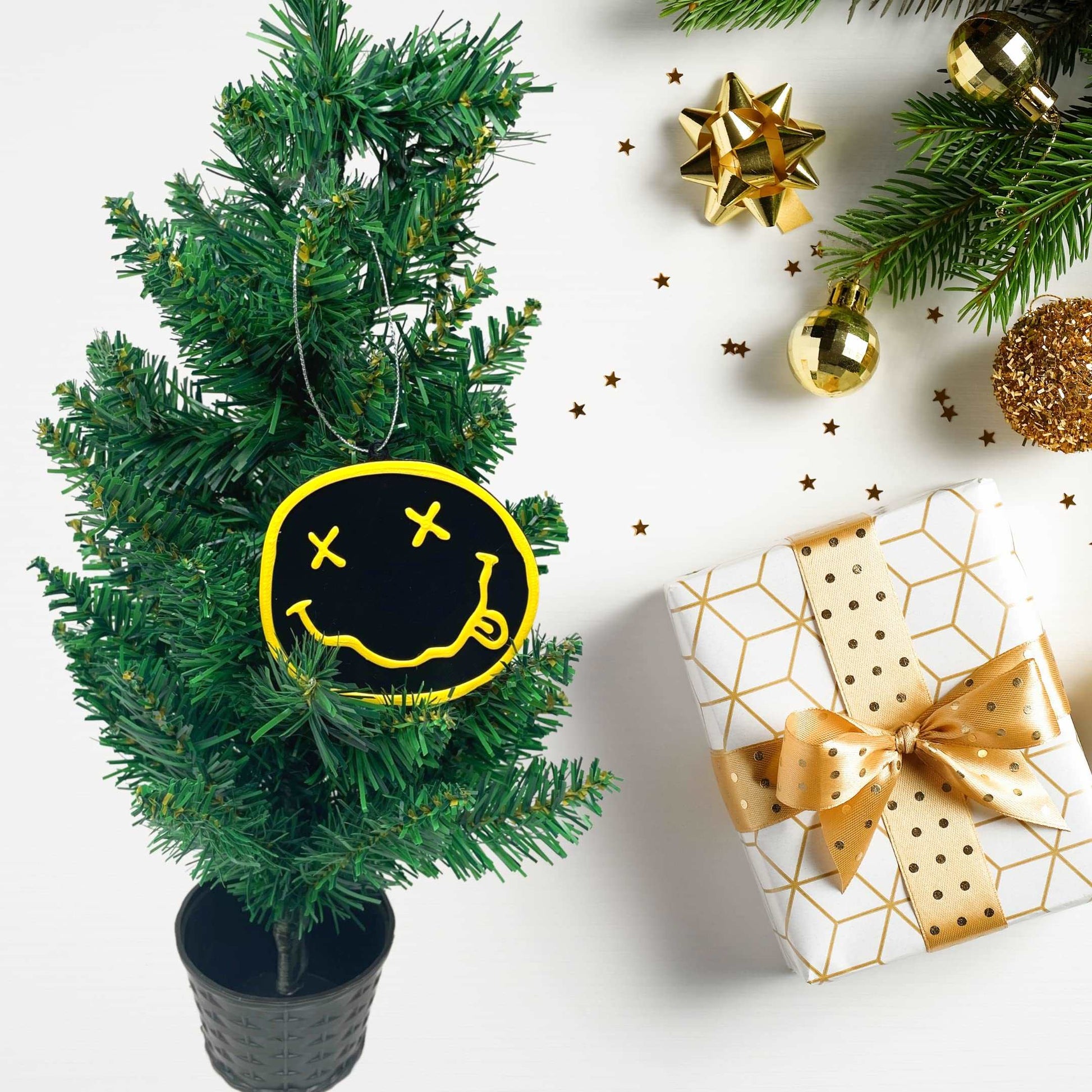 Nirvana Christmas Ornament - Perfect for Fans of the Band - Decorative Holiday Ornament - Made in The USA