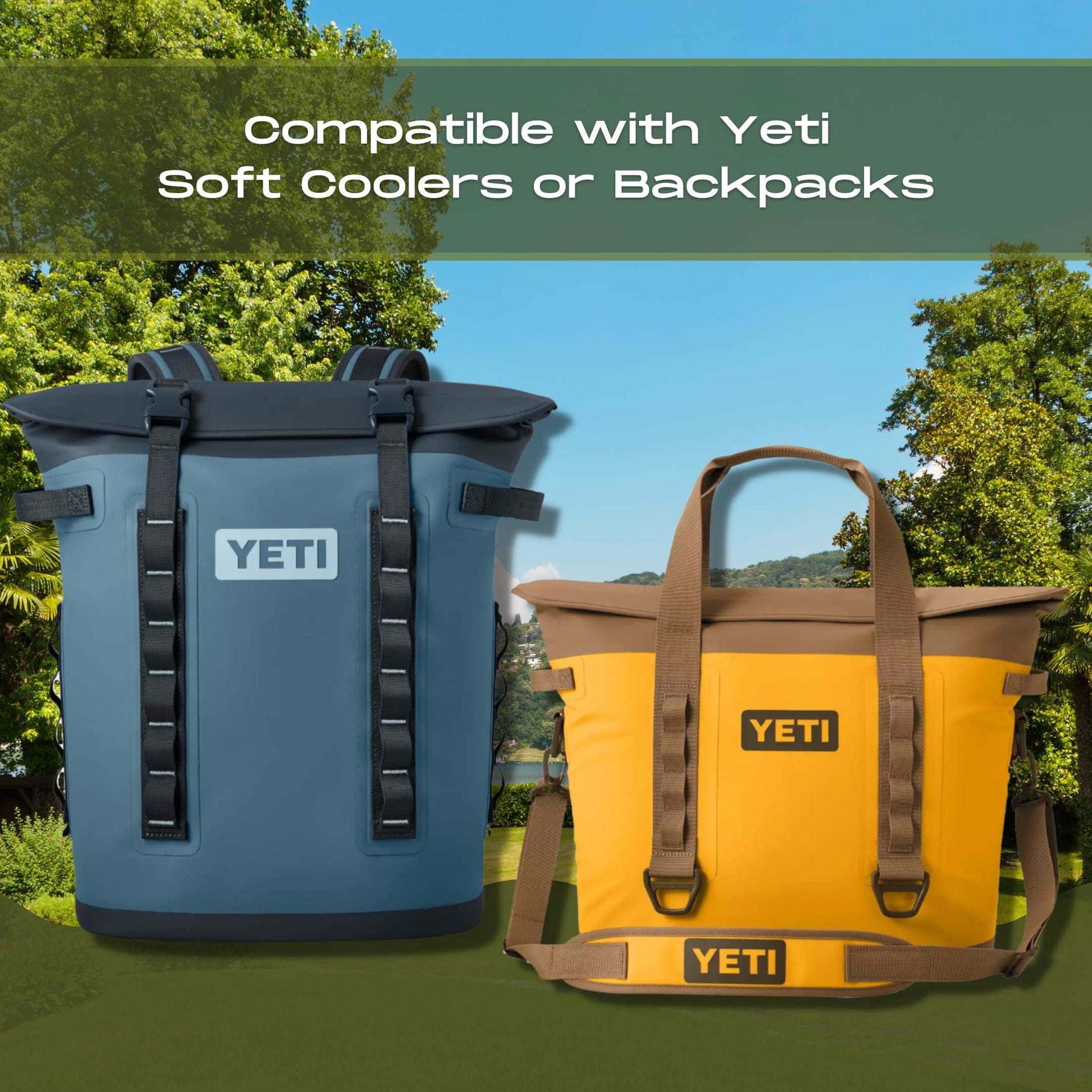 Black Phone Holder Attachment Compatible with Soft Yeti Coolers & Backpacks with Straps - Accessorize Your Cooler or Backpack & Securely Hold Your Phone - Made in USA! Black