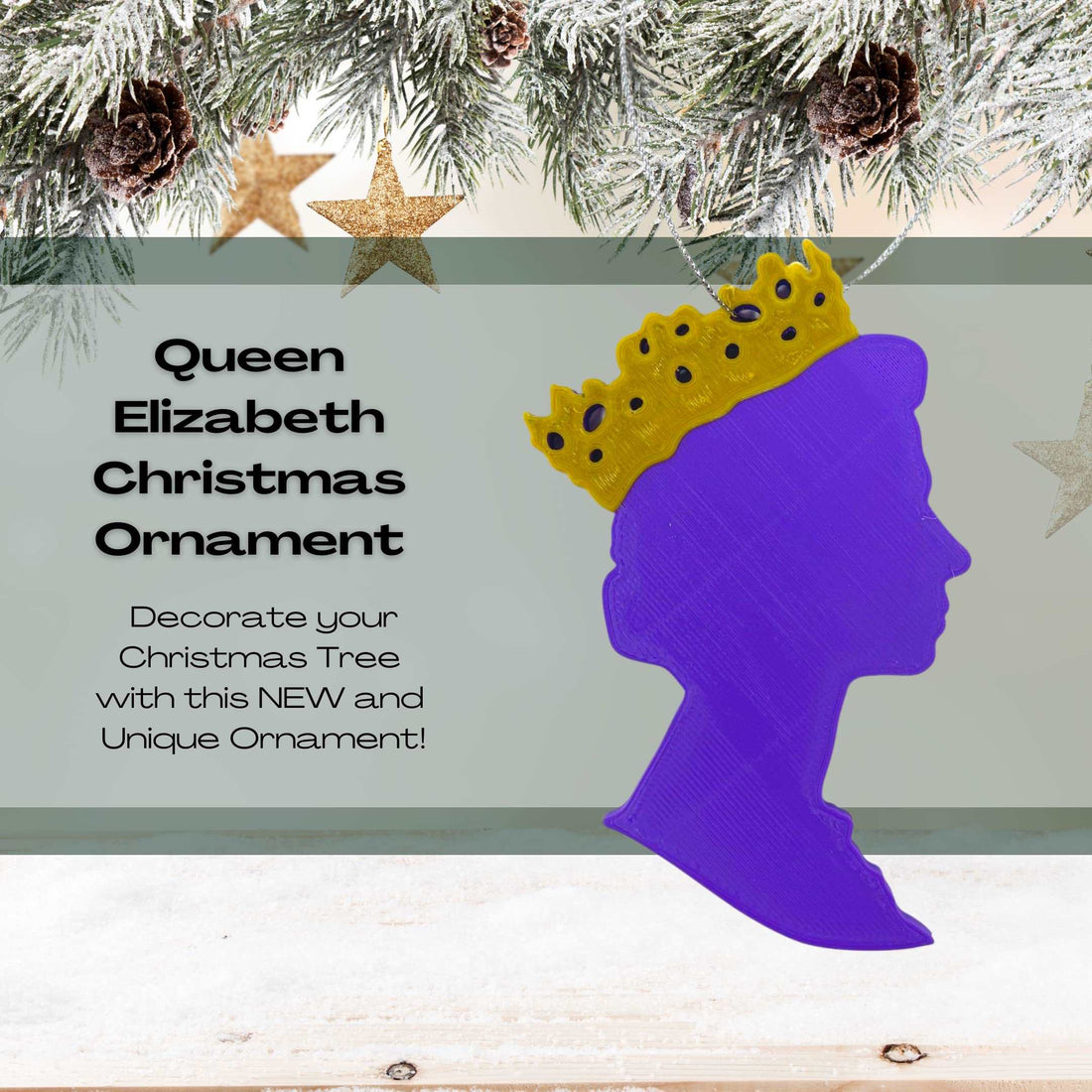 Queen Elizabeth Christmas Ornament - Perfect Holiday Decoration or Gift - Decorate Your Christmas Tree! - Made in The US!