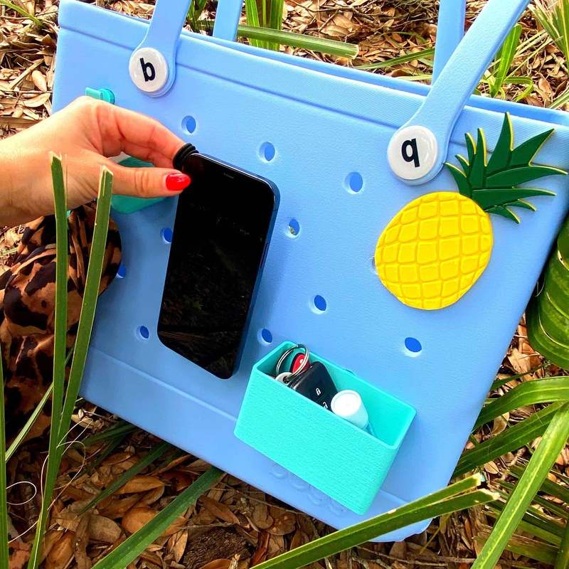 BOGLETS - Phone Holder Tote Charm For Collapsible Socket Mounts Compatible with Bogg Bags, Simply Southern Bags, or Other Similar Beach Tote Bags