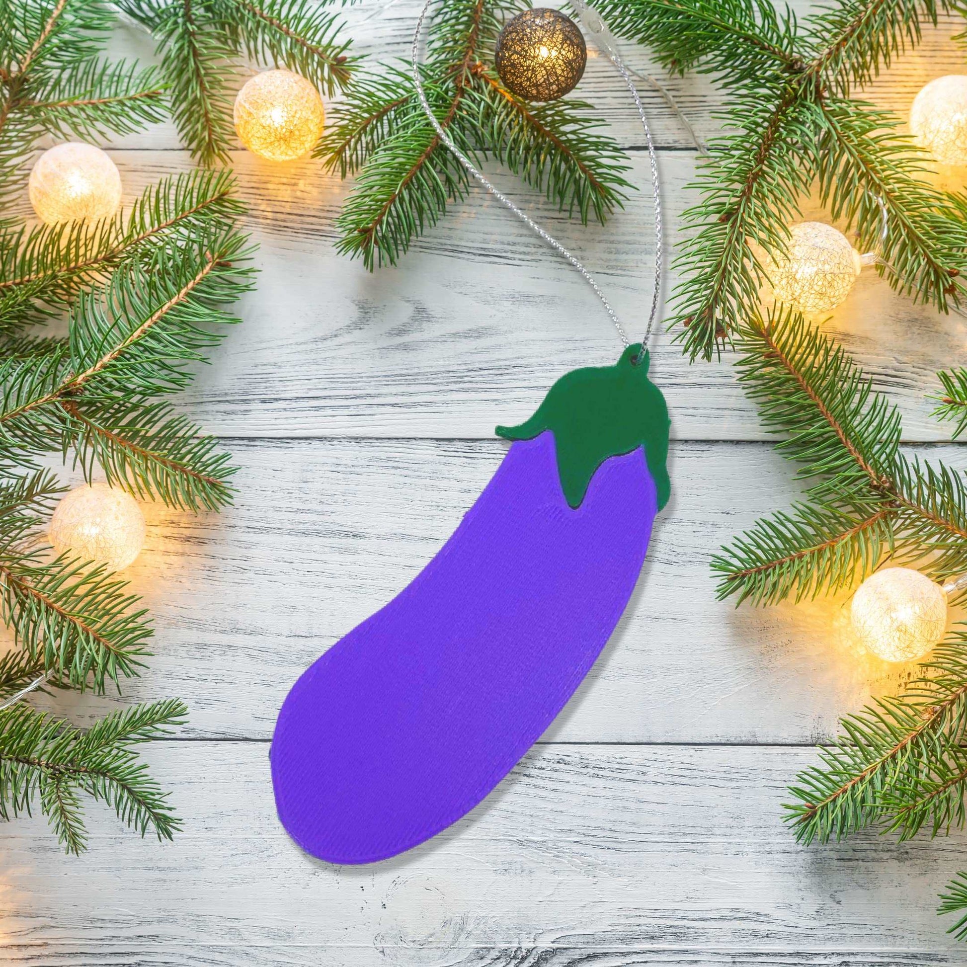 Eggplant Emoji Christmas Ornament - Perfect Holiday Decoration or Gag Gift - Decorate Your Christmas Tree with The Iconic Eggplant Emoji!