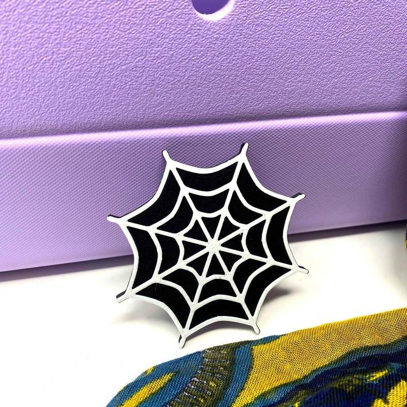 BOGLETS - Halloween Spider Web Charm Compatible with Bogg Bags, Simply Southern and Other Similar Tote Bags.