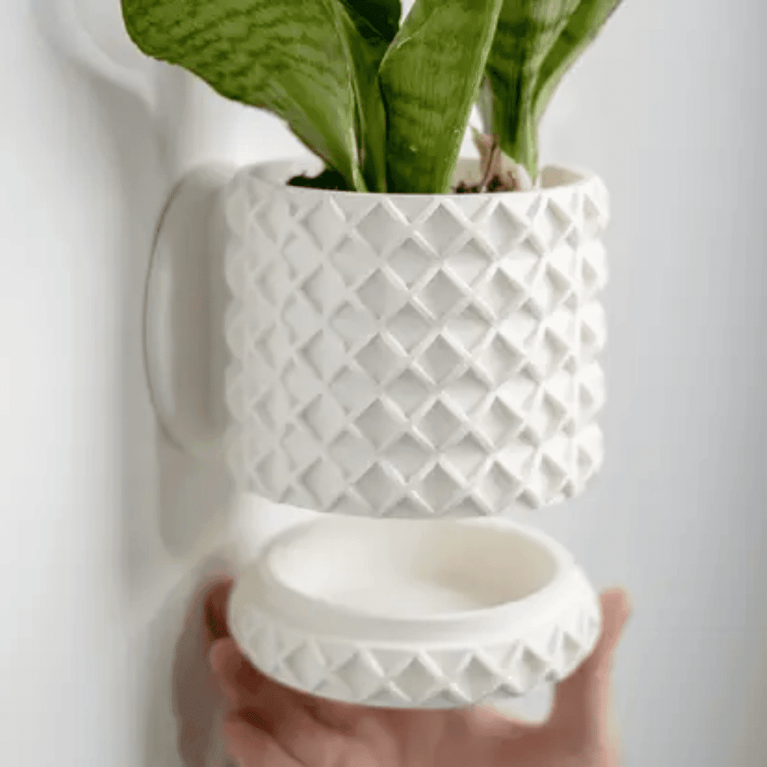 Bubble Lattice Wall Planter | 4" Diameter Modern Wall Planter Pot | Made in USA