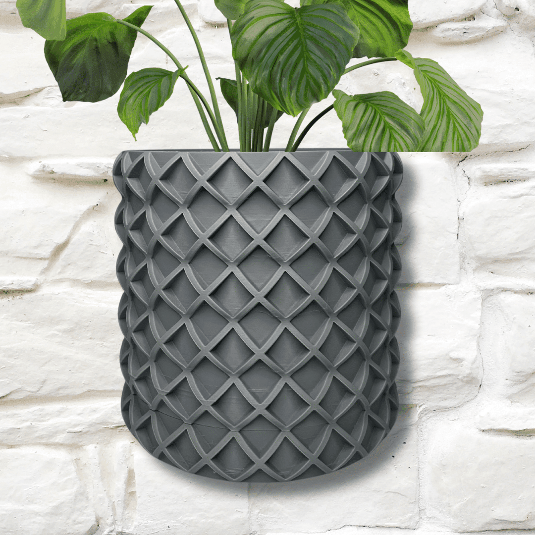 Bubble Lattice Wall Planter | 4" Diameter Modern Wall Planter Pot | Made in USA