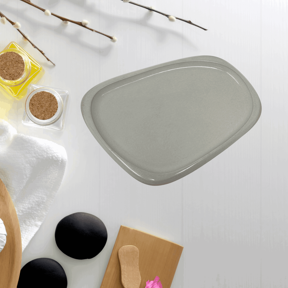 Jesmonite Vanity Tray Decor - Abstract Home Decor Tray - Stylishly Organize Coffee Table, Bathroom, Kitchen, Dresser - Holds Keys, Wallet, Bathroom Accessories, Makeup & More!