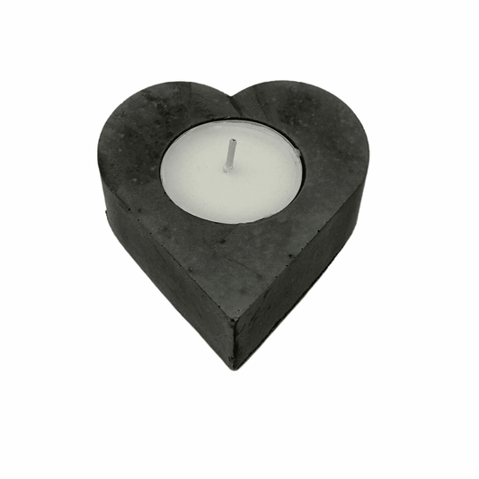 Concrete Heart Tealight Candle Holder | Valentines or Anniversary Decoration | Tealight Candle Included