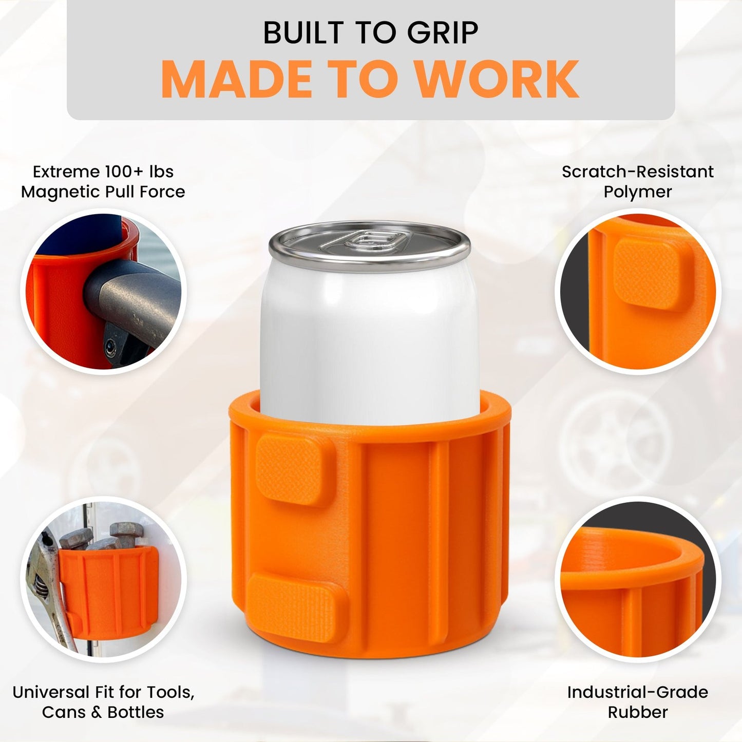 SoftJaw Ultimate Tool Holder & Cup Holder with Magnetic Front Tool Attachment Holder