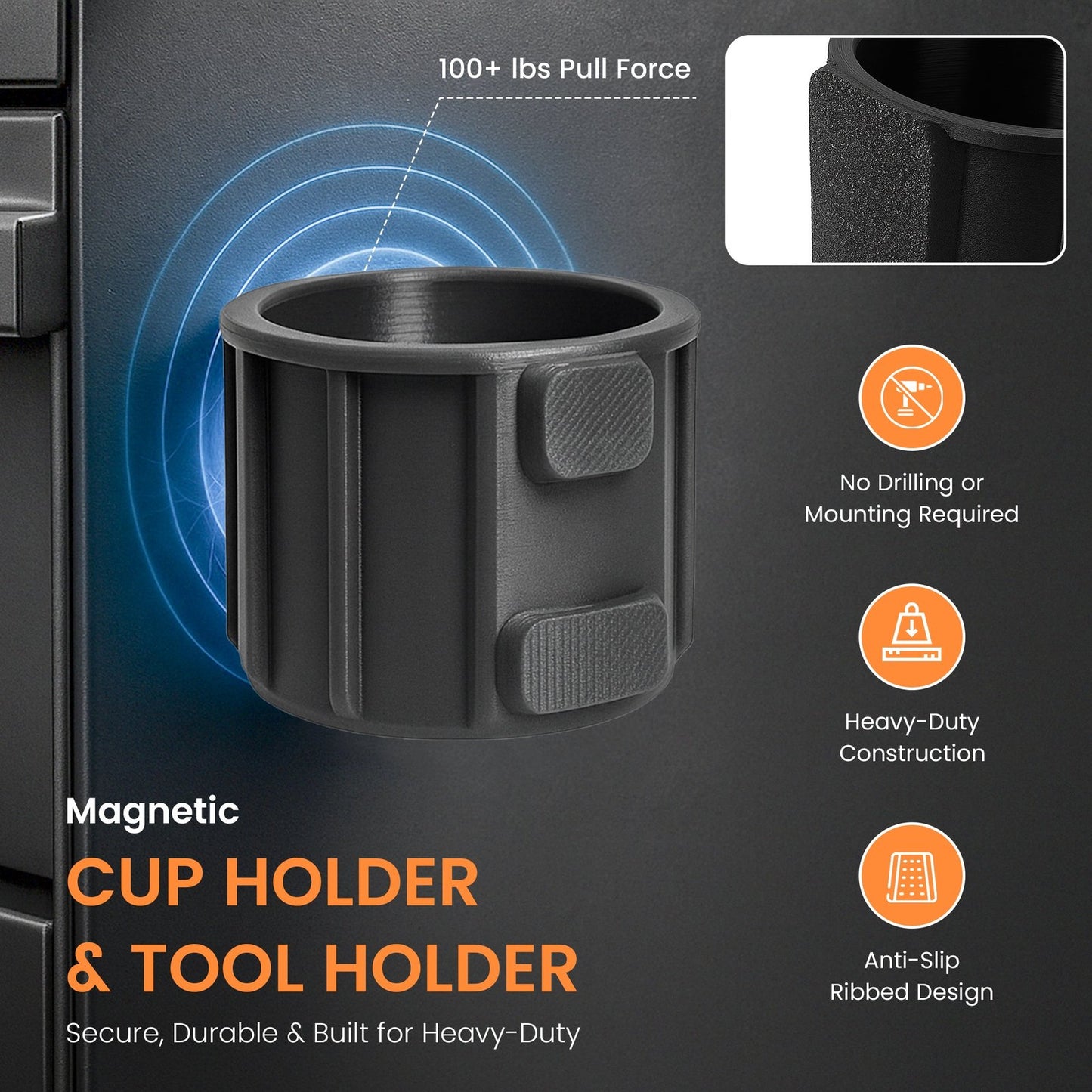 SoftJaw Ultimate Tool Holder & Cup Holder with Magnetic Front Tool Attachment Holder