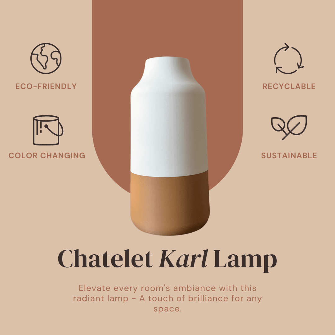 The Karl Lamp | Premium Collection Lamp | 10" x 4" Color Changing Ambience Light Perfect for End Tables & Bedrooms
