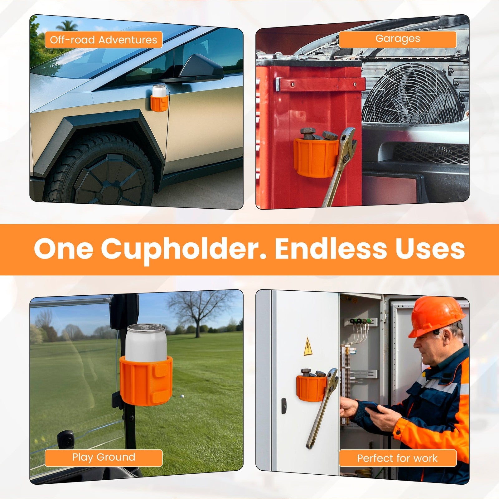 SoftJaw Ultimate Tool Holder & Cup Holder with Magnetic Front Tool Attachment Holder