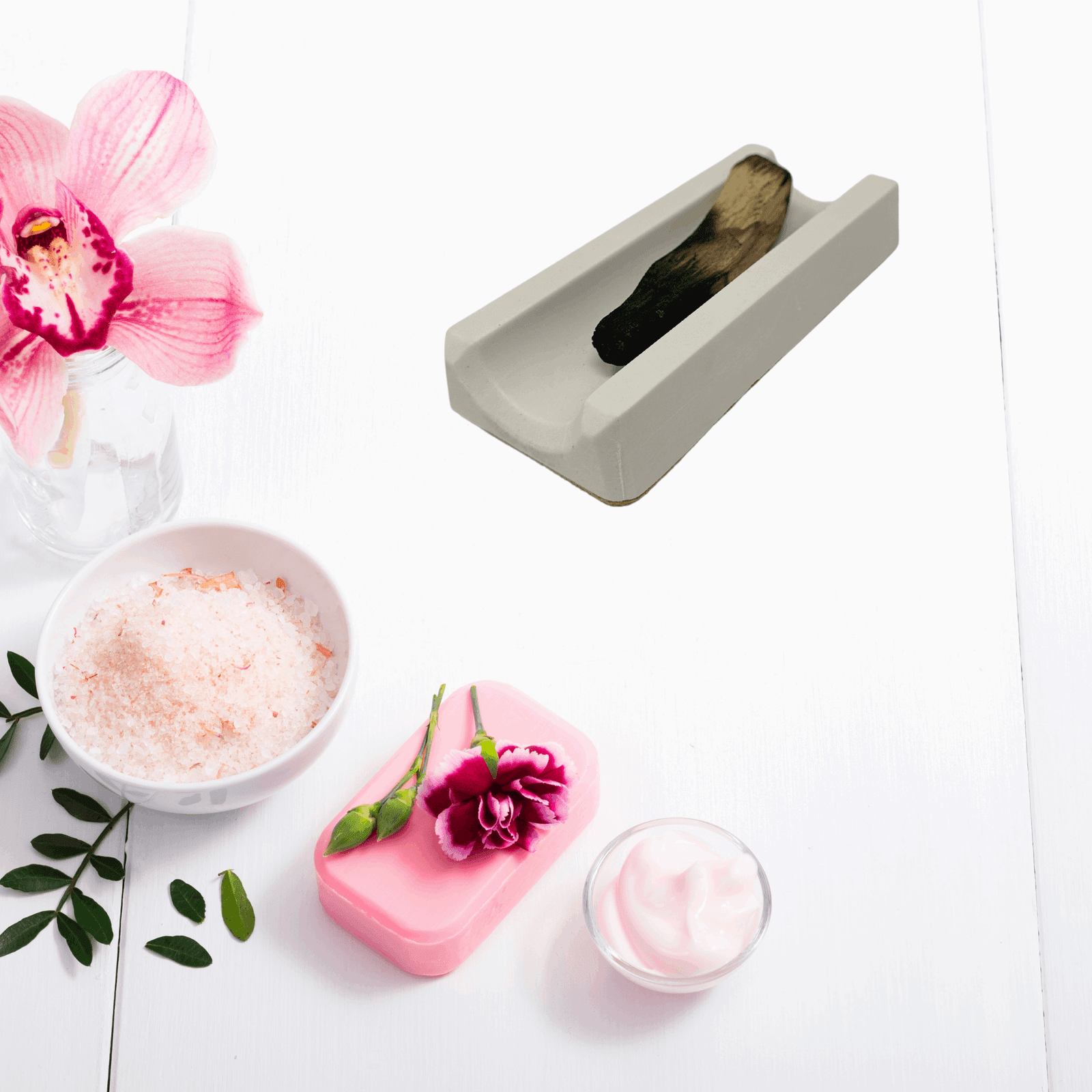 White Jesmonite Palo Santo Holder | Decorative Incense Burner Holder | Minimalist Design & Fire Resistant Material