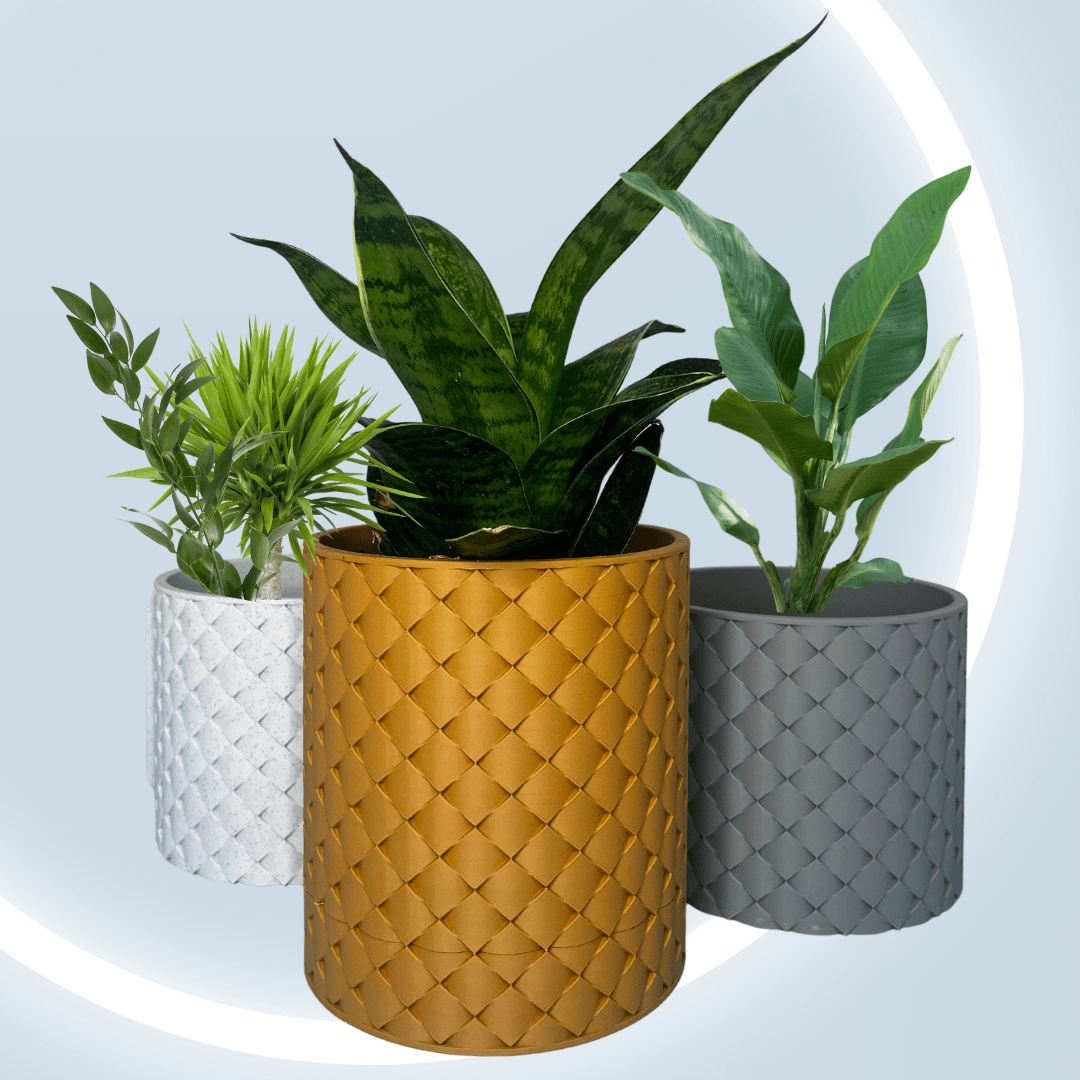 Quilted Design Wall Planter with Hidden Drip Tray | Wall Planter with Mounting Kit | Premium Collection Quilted Design