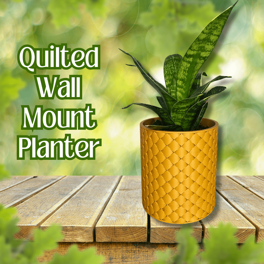 Quilted Design Wall Planter with Hidden Drip Tray | Wall Planter with Mounting Kit | Premium Collection Quilted Design
