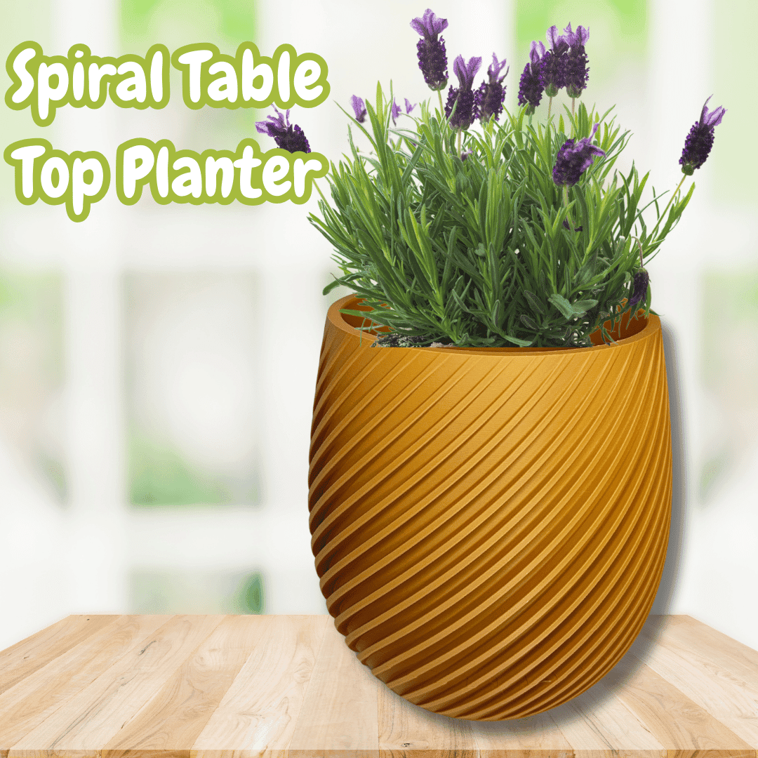 Spiral Design Wall or Tabletop Planter | 5.5" Diameter Premium Planter Pot | Wall Mount or Tabletop | Made in USA