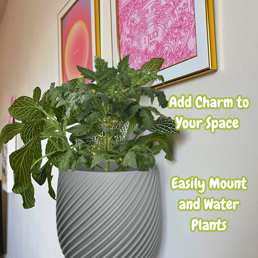 Spiral Design Wall or Tabletop Planter | 5.5" Diameter Premium Planter Pot | Wall Mount or Tabletop | Made in USA