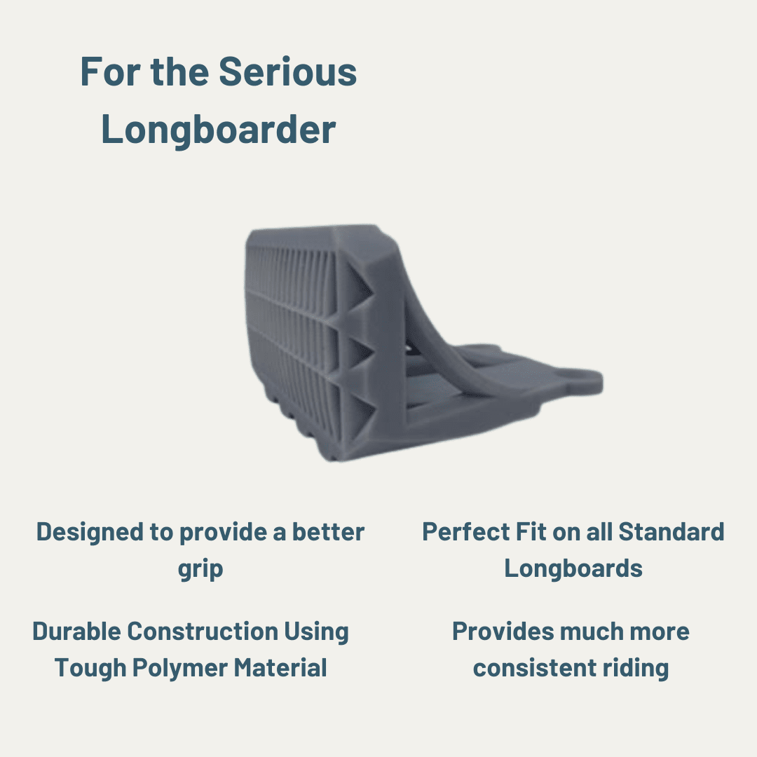 Longboard or Electric Skateboard Foot Stop - Improved Traction, Balance, and Control for The Serious Longboarder or E-Skater - Greater Control Going Down Hills, Making Turns, and Maintaining Balance