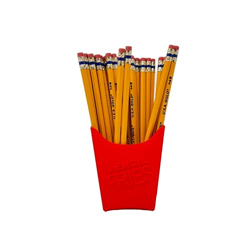 French Fry Pencil Holder | Fun Back to School Pencil Case | Desk Accessories for Teachers or Students | Made in USA