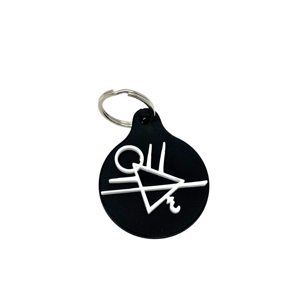 Yellowjackets Symbol Keychain - Perfect for Fans of The TV Show Yellowjackets - Decorative Yellowjackets Symbol Keytag for Easy Transport - Black & White
