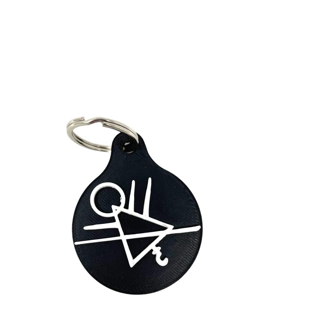 Yellowjackets Symbol Keychain - Perfect for Fans of The TV Show Yellowjackets - Decorative Yellowjackets Symbol Keytag for Easy Transport - Black & White