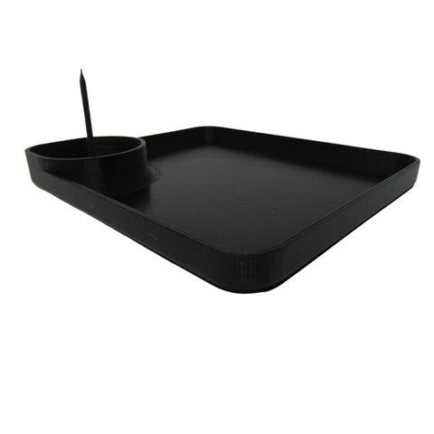 Ashtray and Rolling Tray Combo - Perfect Sized Ashtray and Rolling Tray with Replaceable & Detachable Cleaner Heads for Easy Storage & Travel