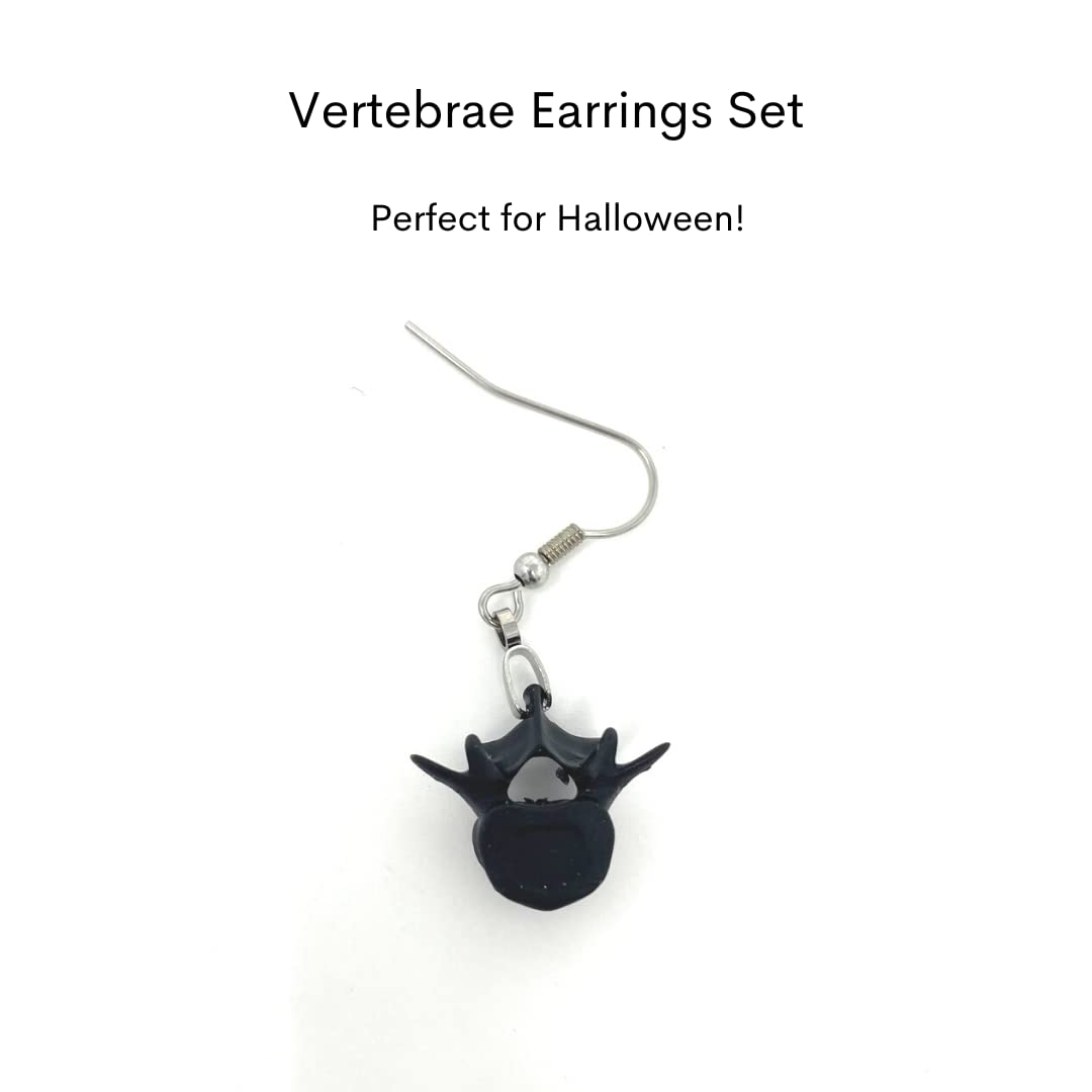 Vertebrae Halloween Earrings Set with French Stainless Steel Earring Hooks - Perfect for Halloween Costumes