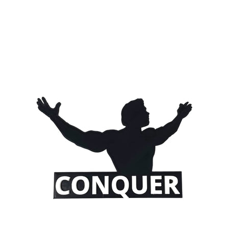 Arnold Schwarzenegger Conquer Motivational Fridge Magnet - Get Motivated and Inspired at Home with This Magnet