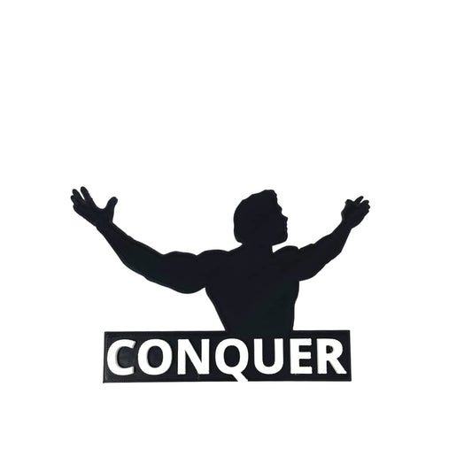 Arnold Schwarzenegger Conquer Motivational Fridge Magnet - Get Motivated and Inspired at Home with This Magnet