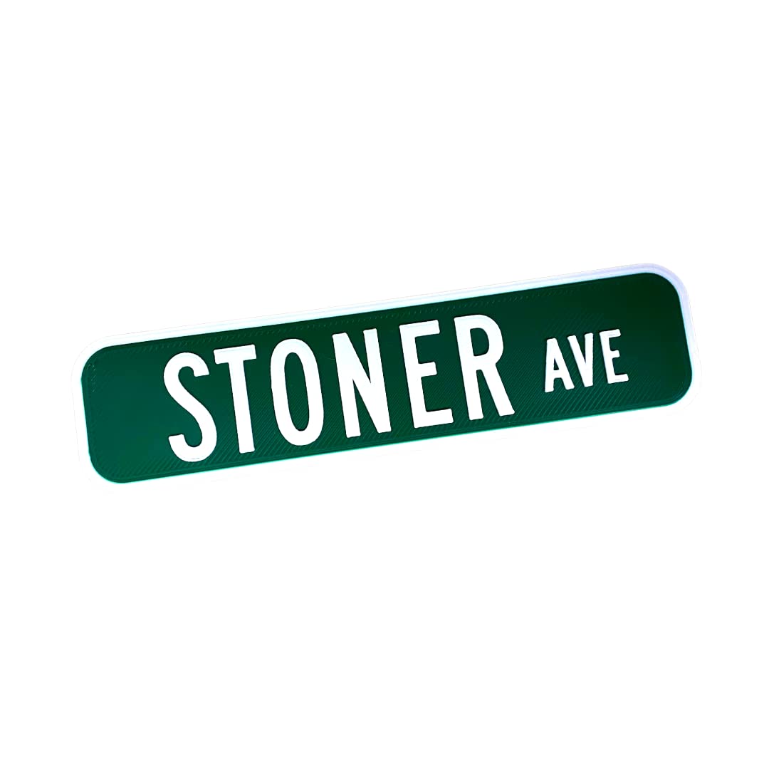 Stoner Ave Sign Decor - Home or Bedroom Decorative Wall Sign - 12" x 3" Inches