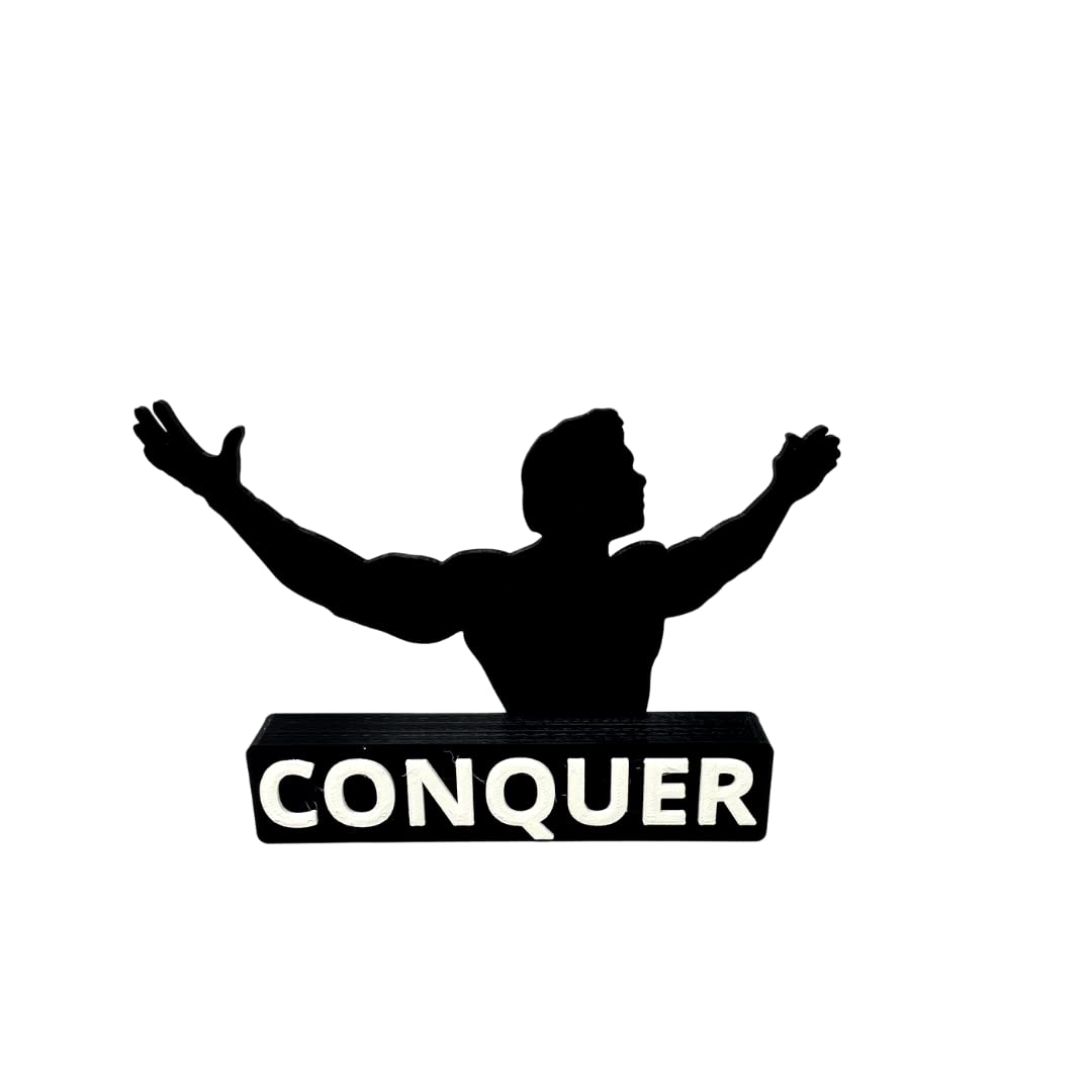Arnold Schwarzenegger Conquer Motivational Desk Ornament - Get Motivated and Inspired at Work with This Desk Accessory