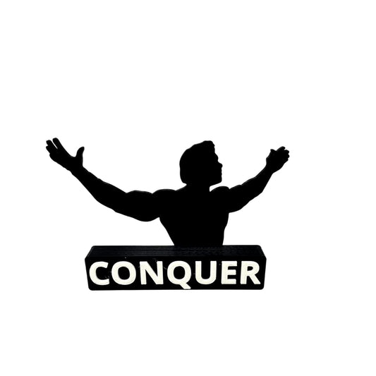 Arnold Schwarzenegger Conquer Motivational Desk Ornament - Get Motivated and Inspired at Work with This Desk Accessory